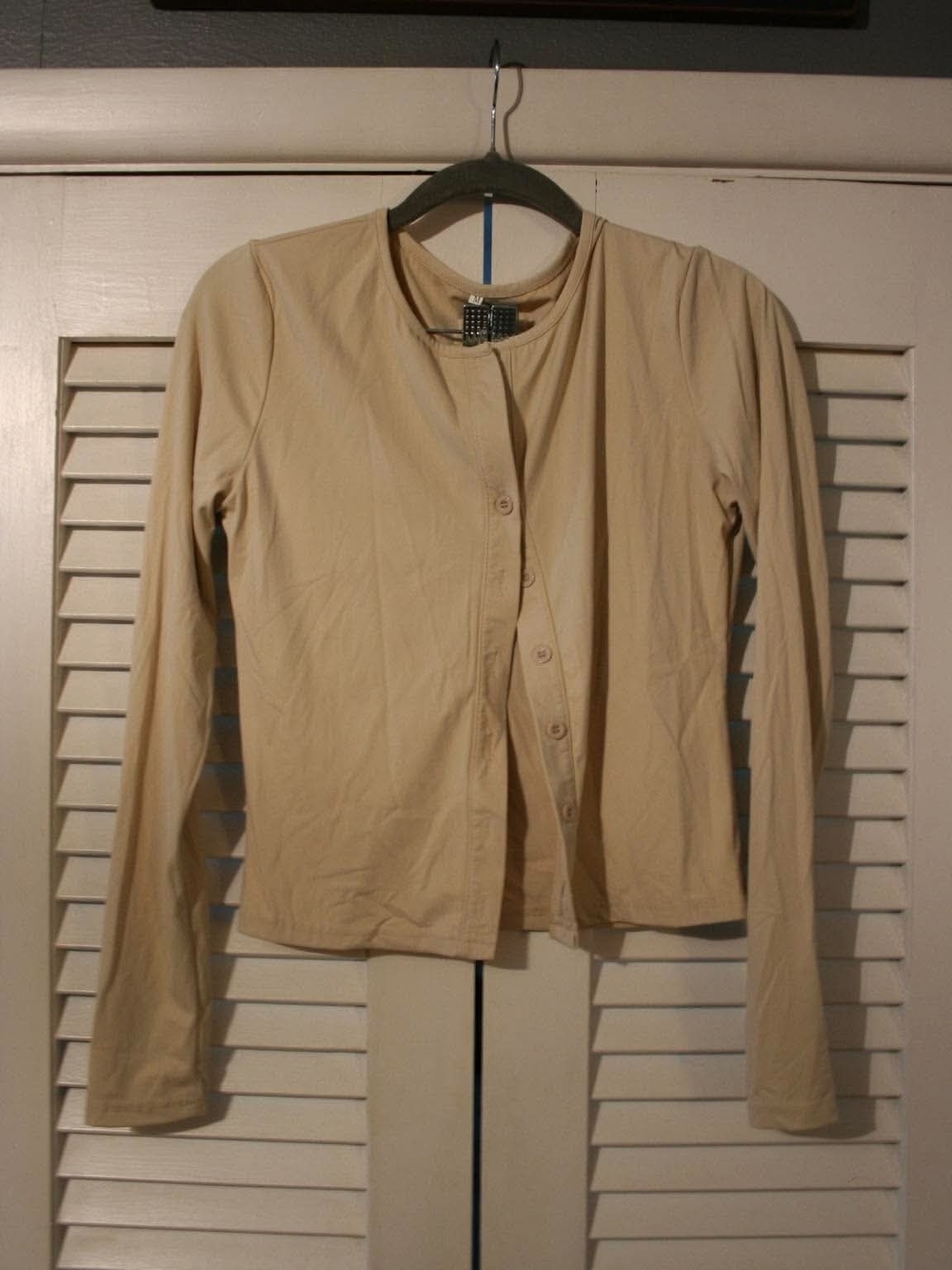 Women's Lightweight Button-Down Cardigan in Light Beige